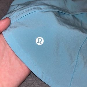 Turquoise/Blue Lululemon shorts, only worn twice, Size 8, stretchy&comfortable.